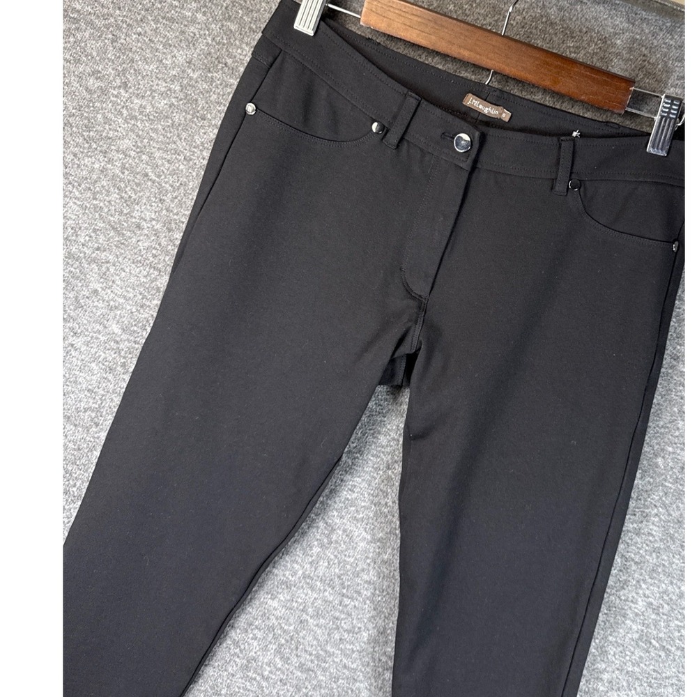 J. McLaughlin Black Stretch Straight Leg Ankle Pants Womens Size 6 Career Office